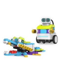 Shows two robots made with Botzees robotics kit