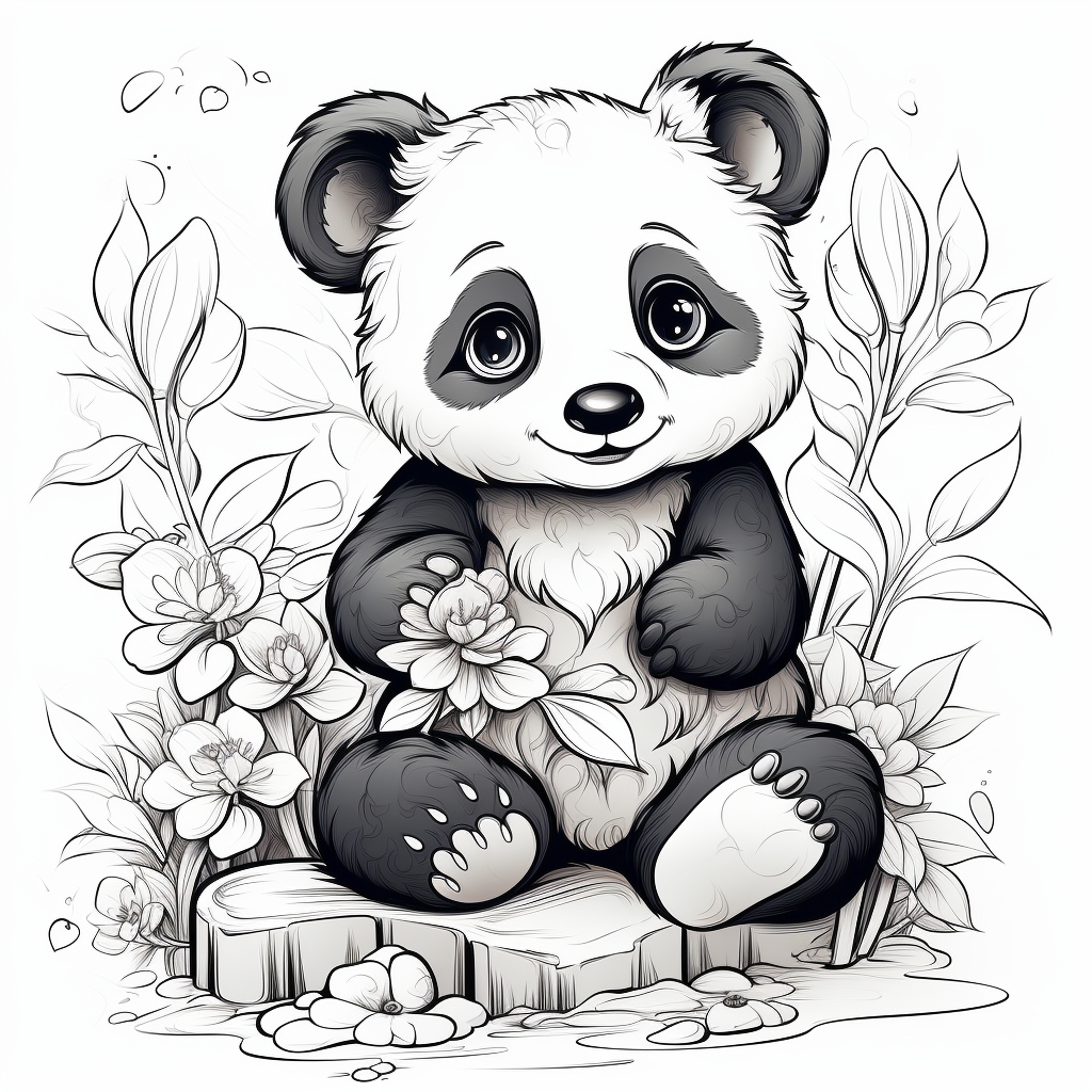 Coloring Booklet 30 Funny Pandas - Image 2